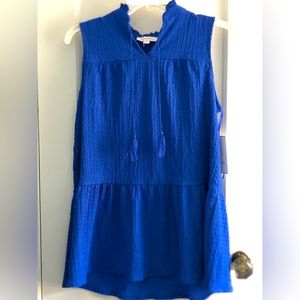 NWT Anthropology Calligraphy Royal Blue Layered Top